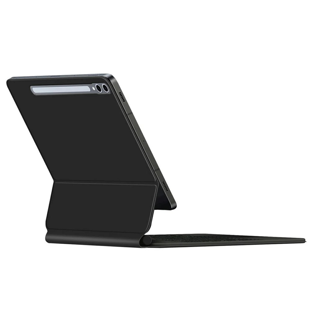 Tablet Case For Samsung Galaxy Tab S10+ / S9+ / S9 FE+ / S8+ / S7 FE Magnetic Floating Bluetooth-Compatible Keyboard + Leather Cover - Black - 2