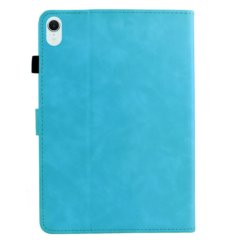 For iPad mini (2024) / (2021) Case Mandala Imprinted Leather Tablet Cover with Card Slots - Sky Blue - 7