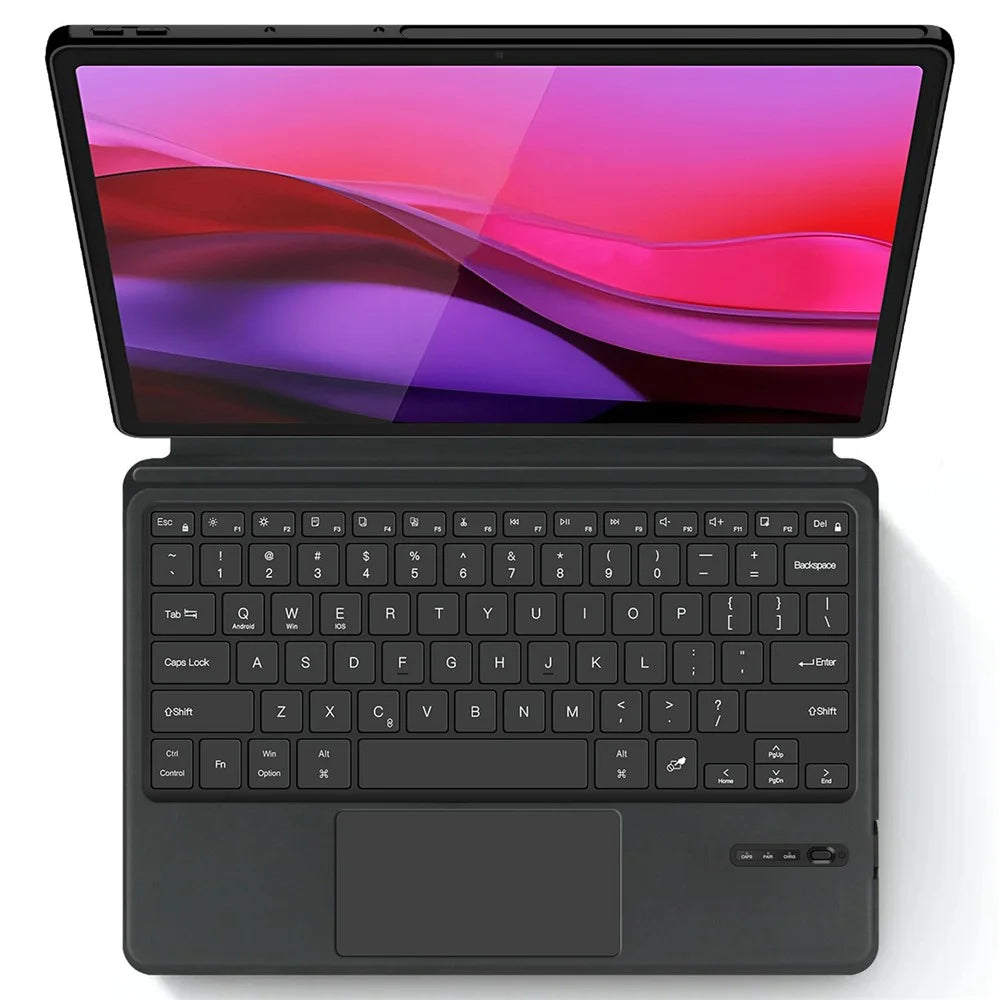 For Lenovo Yoga Pad Pro Leather Case + Touchpad Bluetooth-Compatible Keyboard (without Backlit) - 3
