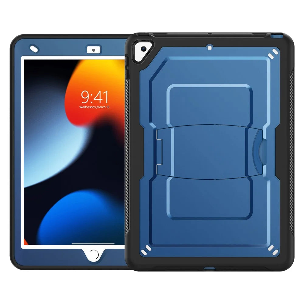 Kickstand PC + TPE Tablet Case with Shoulder Strap For iPad 10.2 (2021)  /  (2020)  /  (2019)  /  Air 10.5 inch (2019)  /  Pro 10.5-inch (2017) - Navy Blue - 3