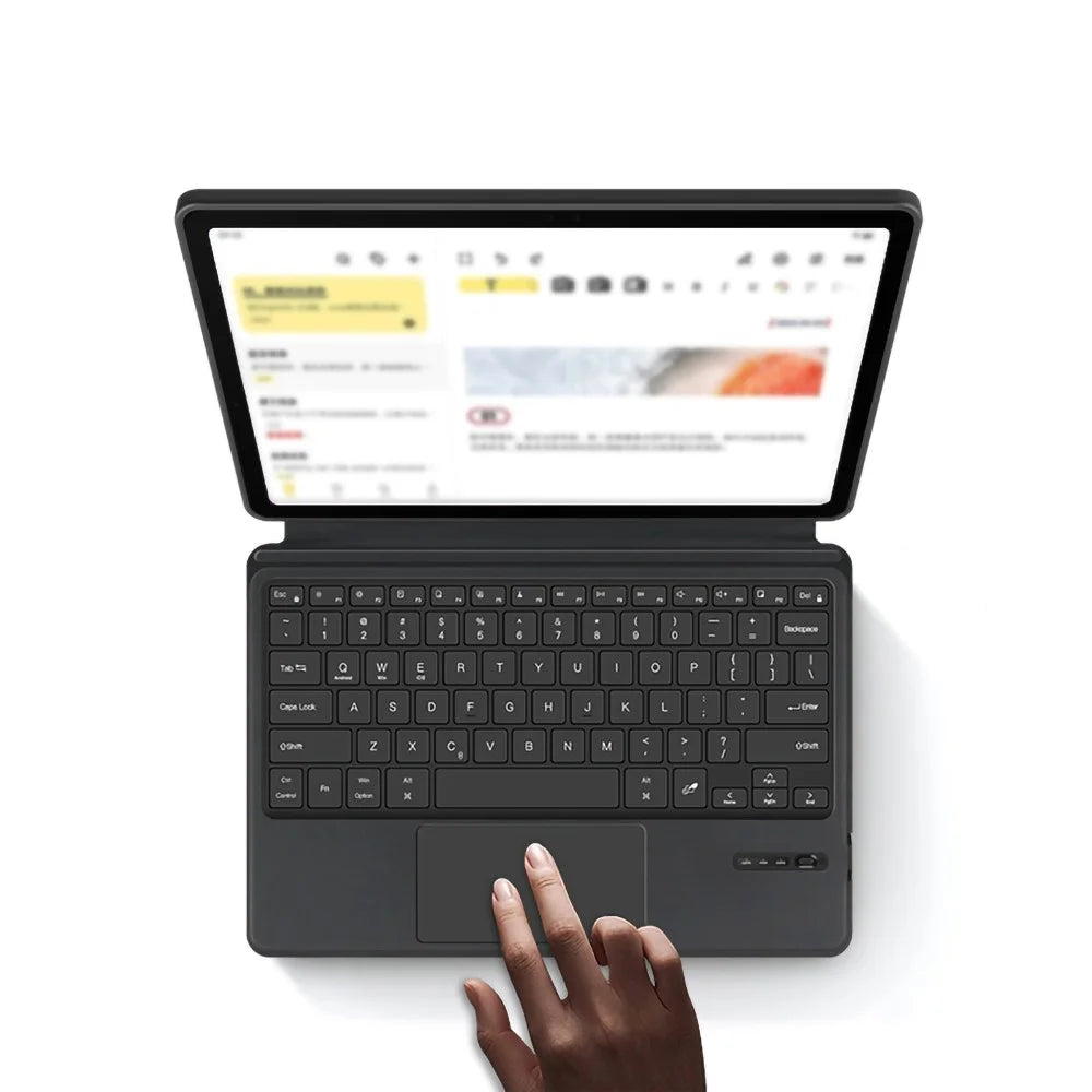 For Samsung Galaxy Tab S10+ Leather Case + Touchpad Bluetooth-Compatible Keyboard (without Backlit) - 5