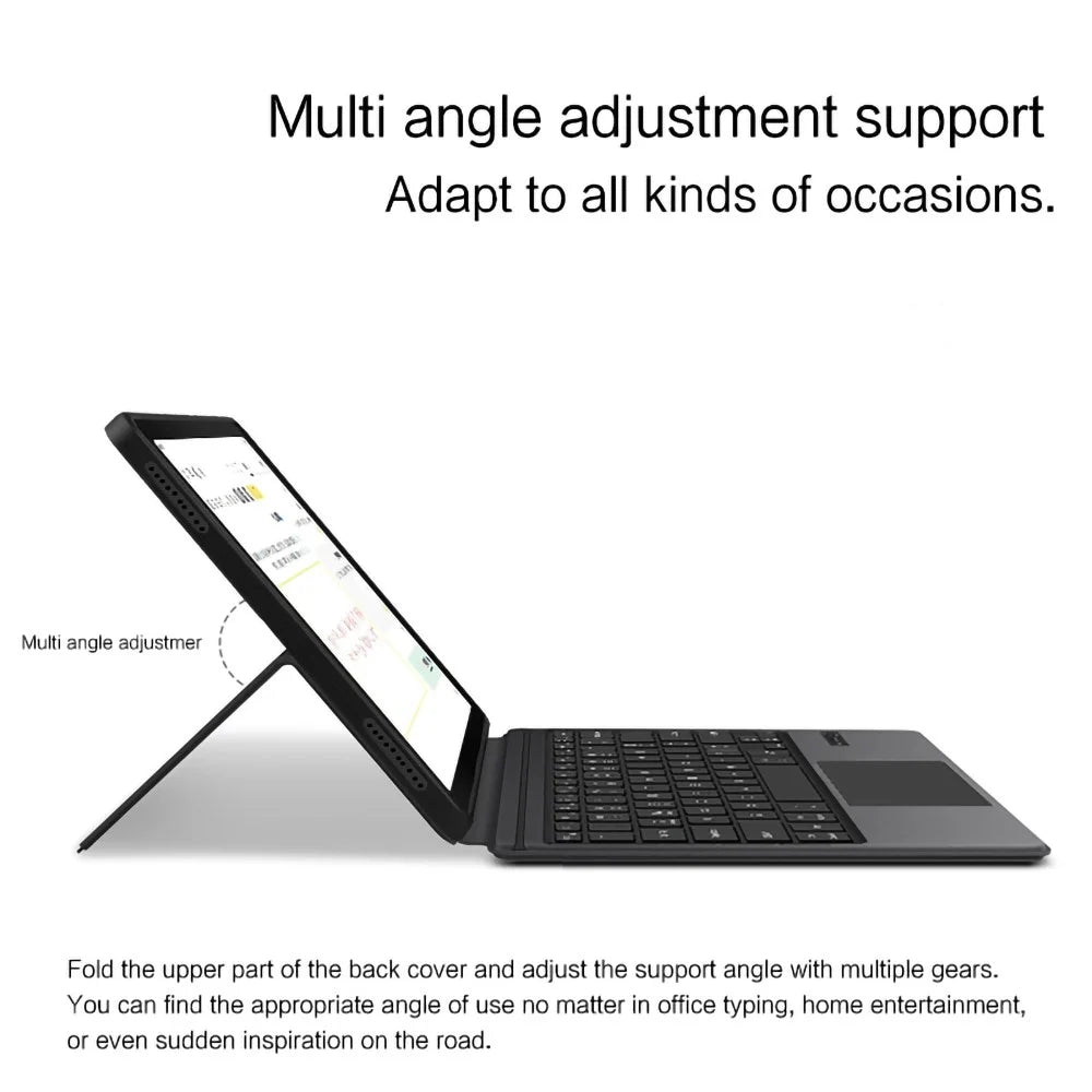 For Samsung Galaxy Tab S10+ Leather Case + Touchpad Bluetooth-Compatible Keyboard (without Backlit) - 6