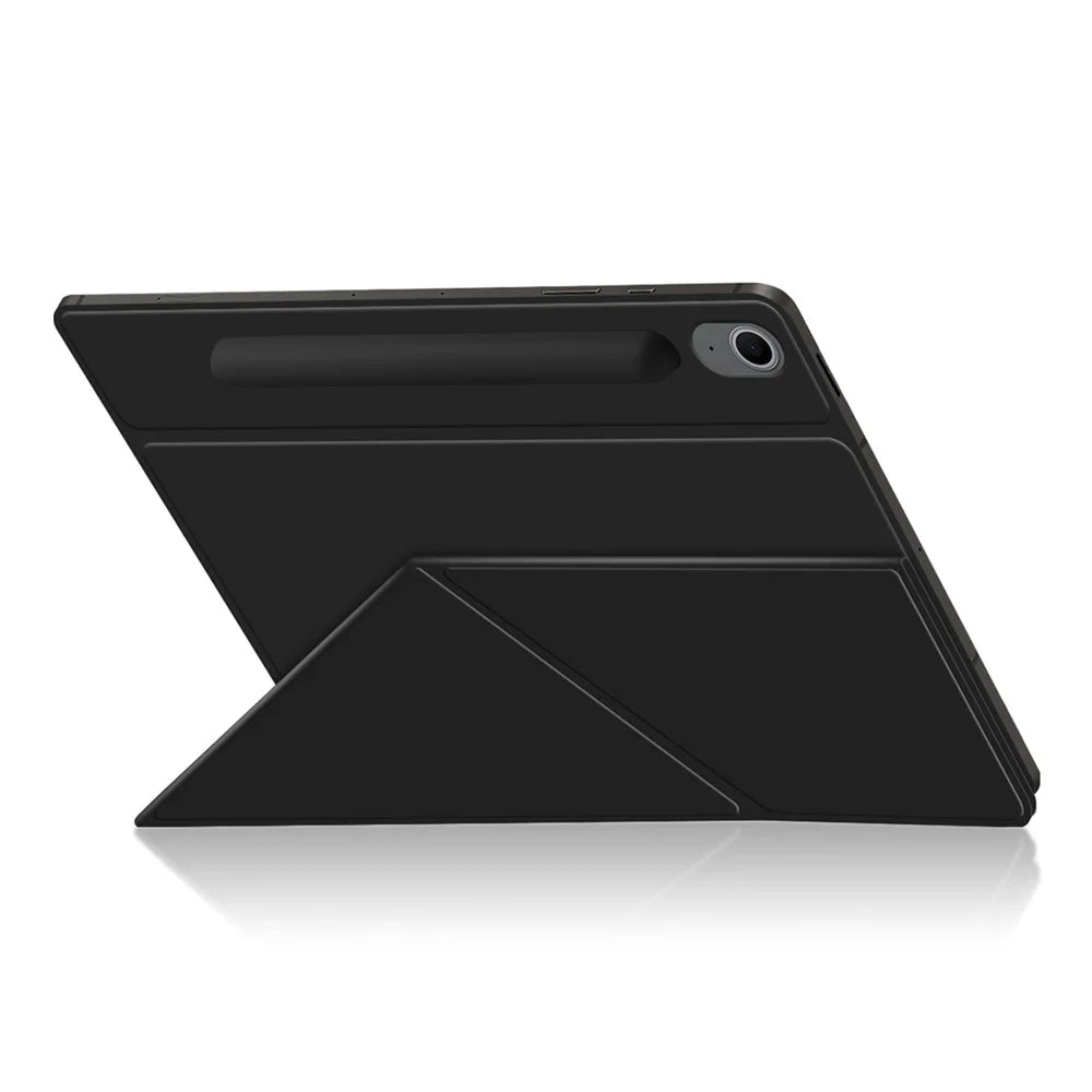 For Samsung Galaxy Tab S10 FE Case Origami Stand PU Leather Magnetic Tablet Cover - Black - 4