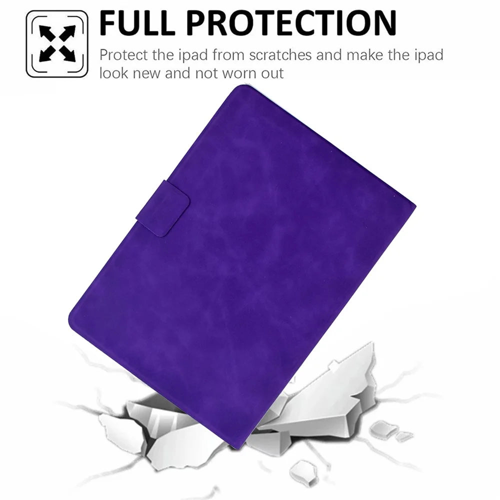 Tablet Case For iPad 9.7-inch (2018) / (2017) / Air 2 / Air (2013) PU Leather Cover with Card Slots - Purple - 5