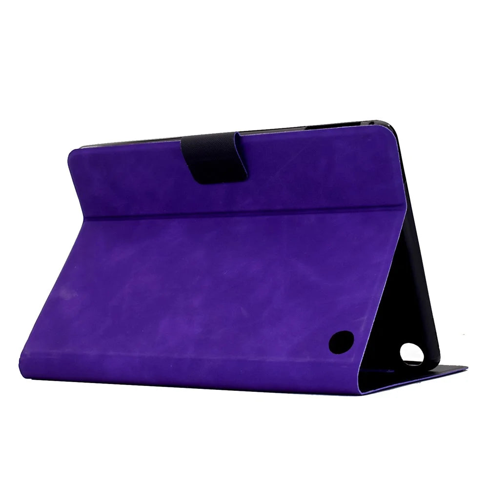 For Amazon Fire 7 (2022) Case PU Leather Tablet Cover with Card Slots - Purple - 3