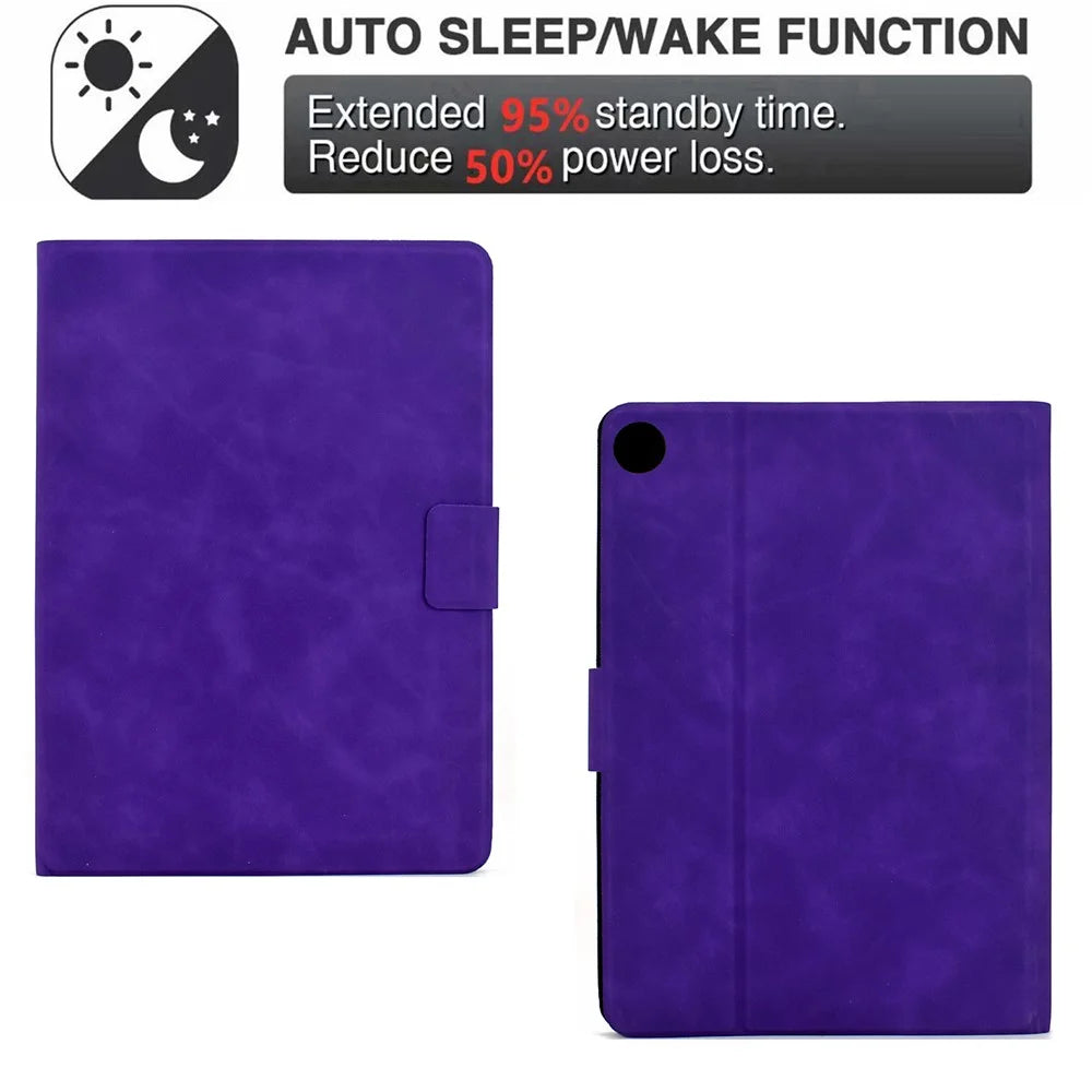 For Samsung Galaxy Tab A9 Case PU Leather Tablet Cover with Card Slots - Purple - 4