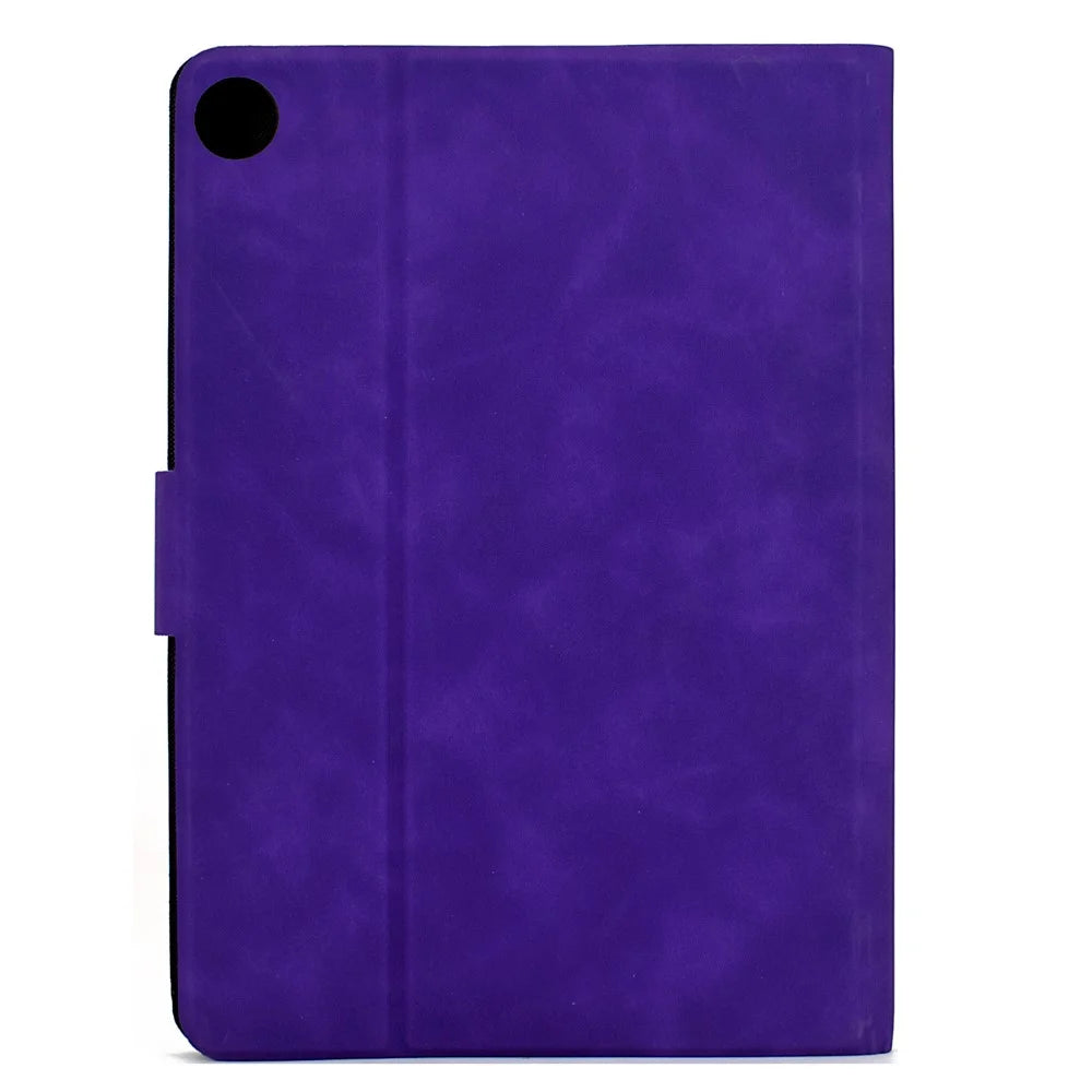 For Samsung Galaxy Tab A9+ Case PU Leather Tablet Cover with Card Slots - Purple - 7