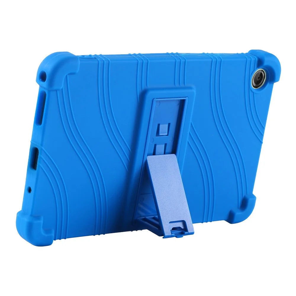 For Lenovo Tab K9 / Tab One Silicone Case with Kickstand Rugged Protective Cover - Dark Blue - 3
