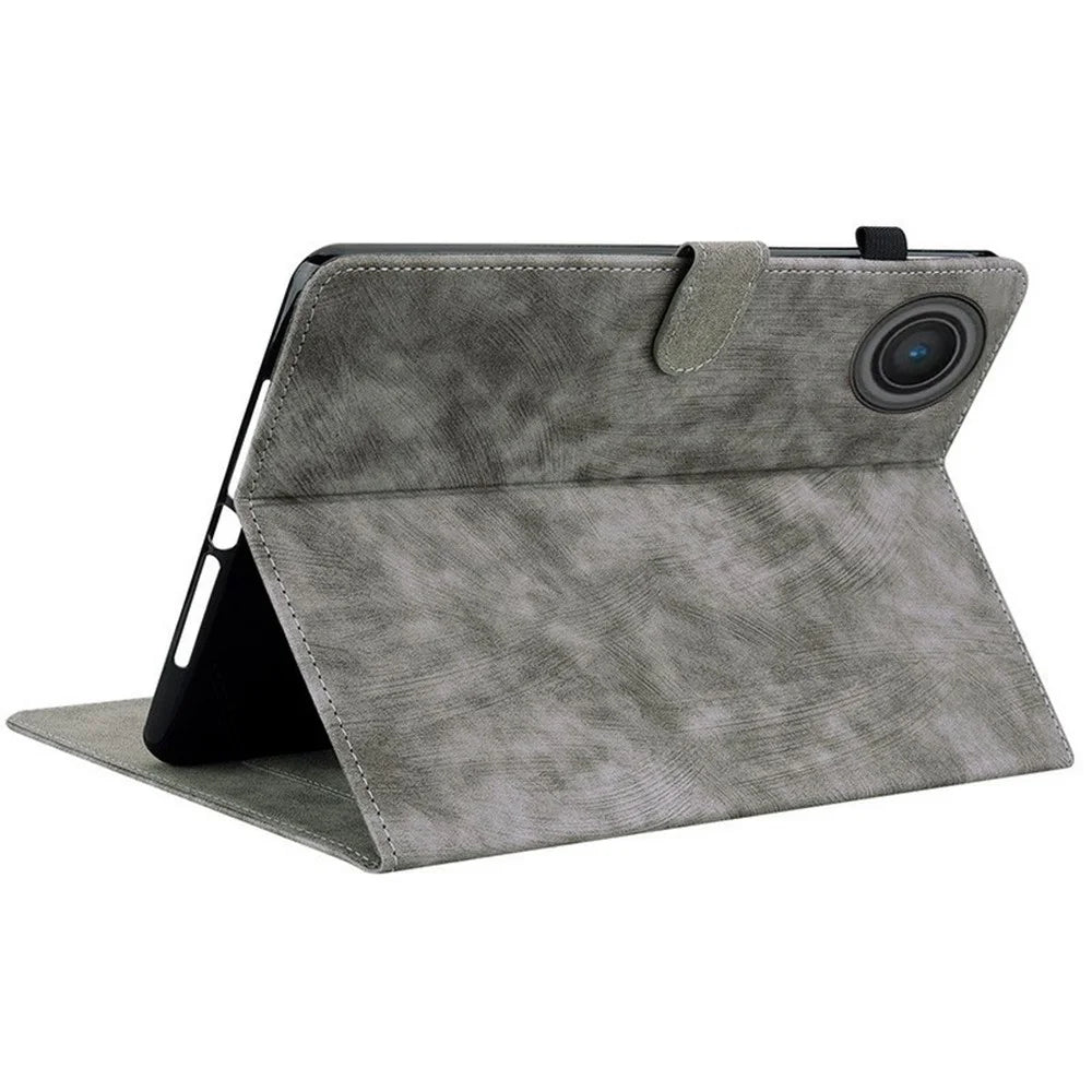 For Lenovo Tab TB311FU Case Tiger Imprint Anti-Scratch PU Leather Tablet Cover - Grey - 4