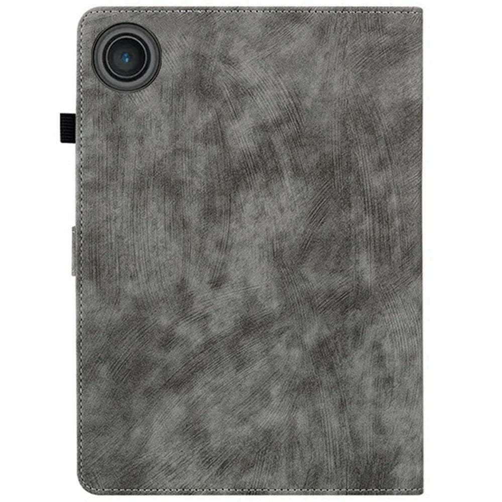 For Lenovo Tab TB311FU Case Tiger Imprint Anti-Scratch PU Leather Tablet Cover - Grey - 6