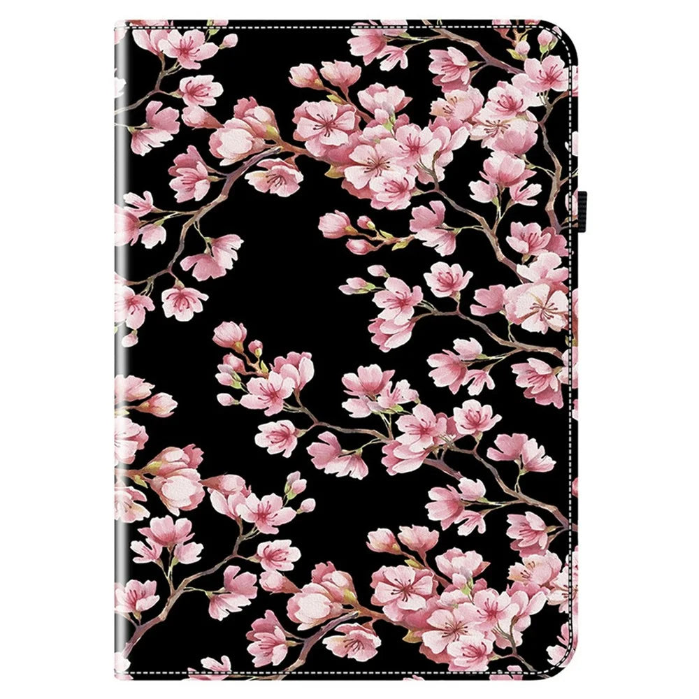 For Lenovo Tab TB311FU Leather Case Pattern Printed Stand Tablet Cover with Card Slots - Plum Blossom - 5