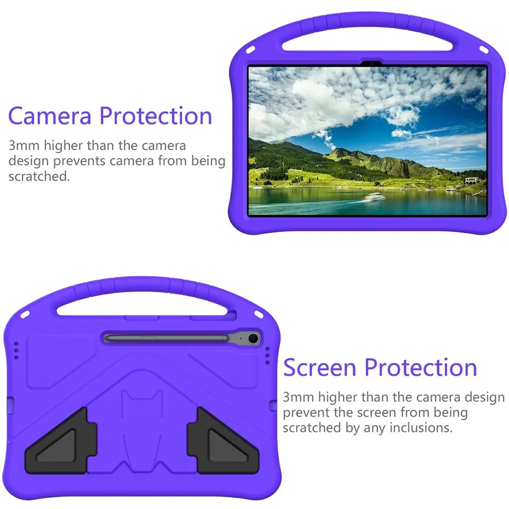For Samsung Galaxy Tab S10 FE+ Case EVA Tablet Cover with Handle Kickstand Children Friendly - Purple - 4