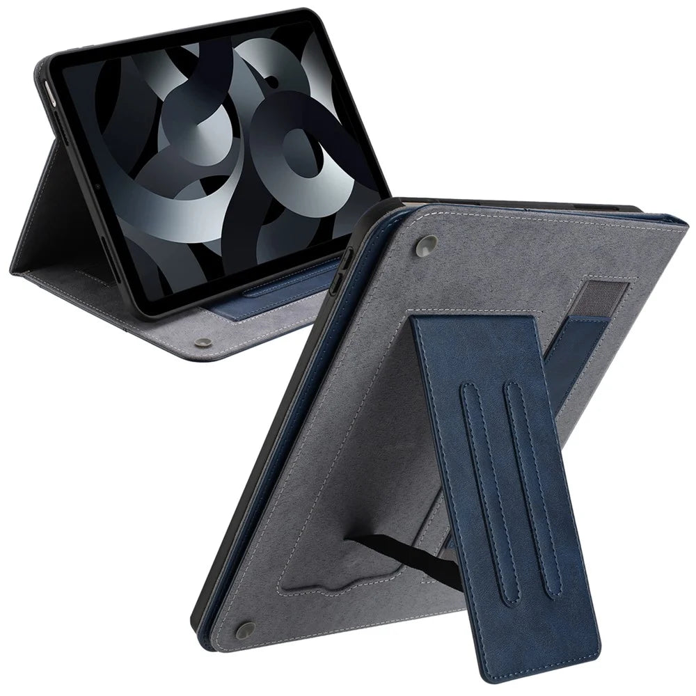 Stand Case for Samsung Galaxy Tab S6 Lite (2024) / (2022) / (2020) Auto Wake / Sleep PU Leather Tablet Cover with Wallet / Hand Strap - Blue - 3