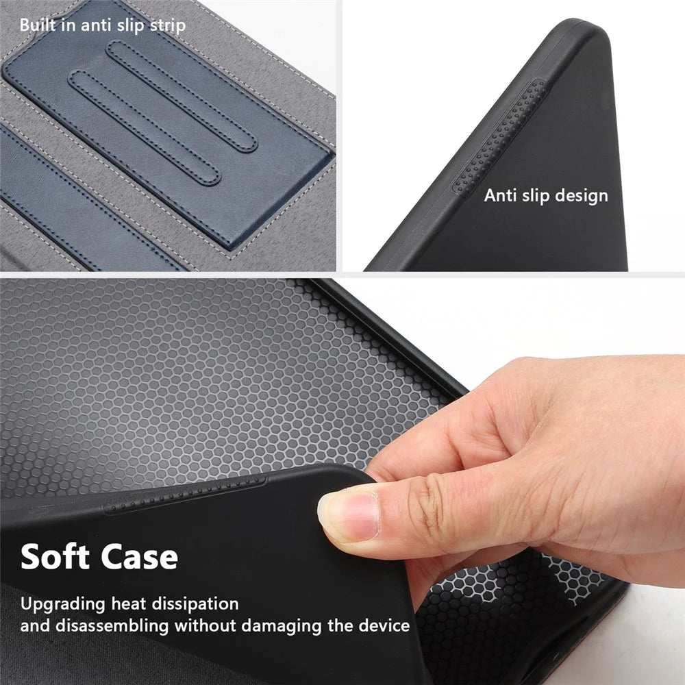 Stand Case for Samsung Galaxy Tab S10 FE / S9 / S9 FE Auto Wake / Sleep PU Leather Tablet Cover with Wallet / Hand Strap - Blue - 6