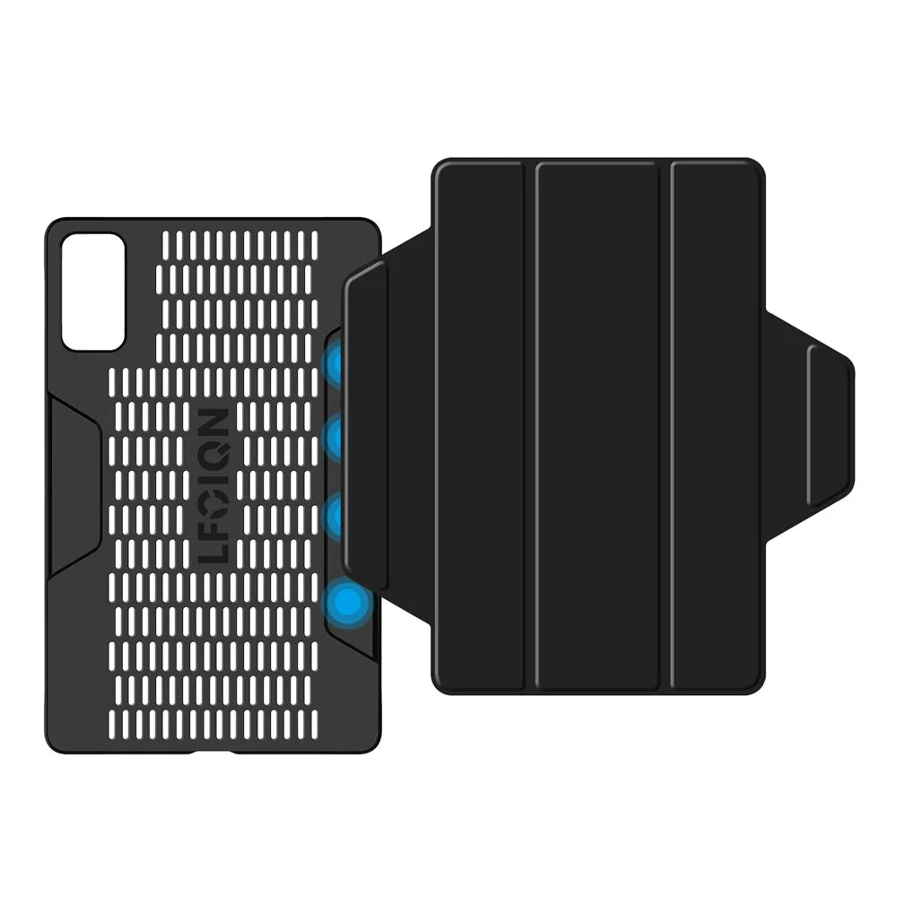 For Lenovo Legion Y700 (2025) Case Stand PU Leather Magnetic Detachable Tablet Cover - Black - 5