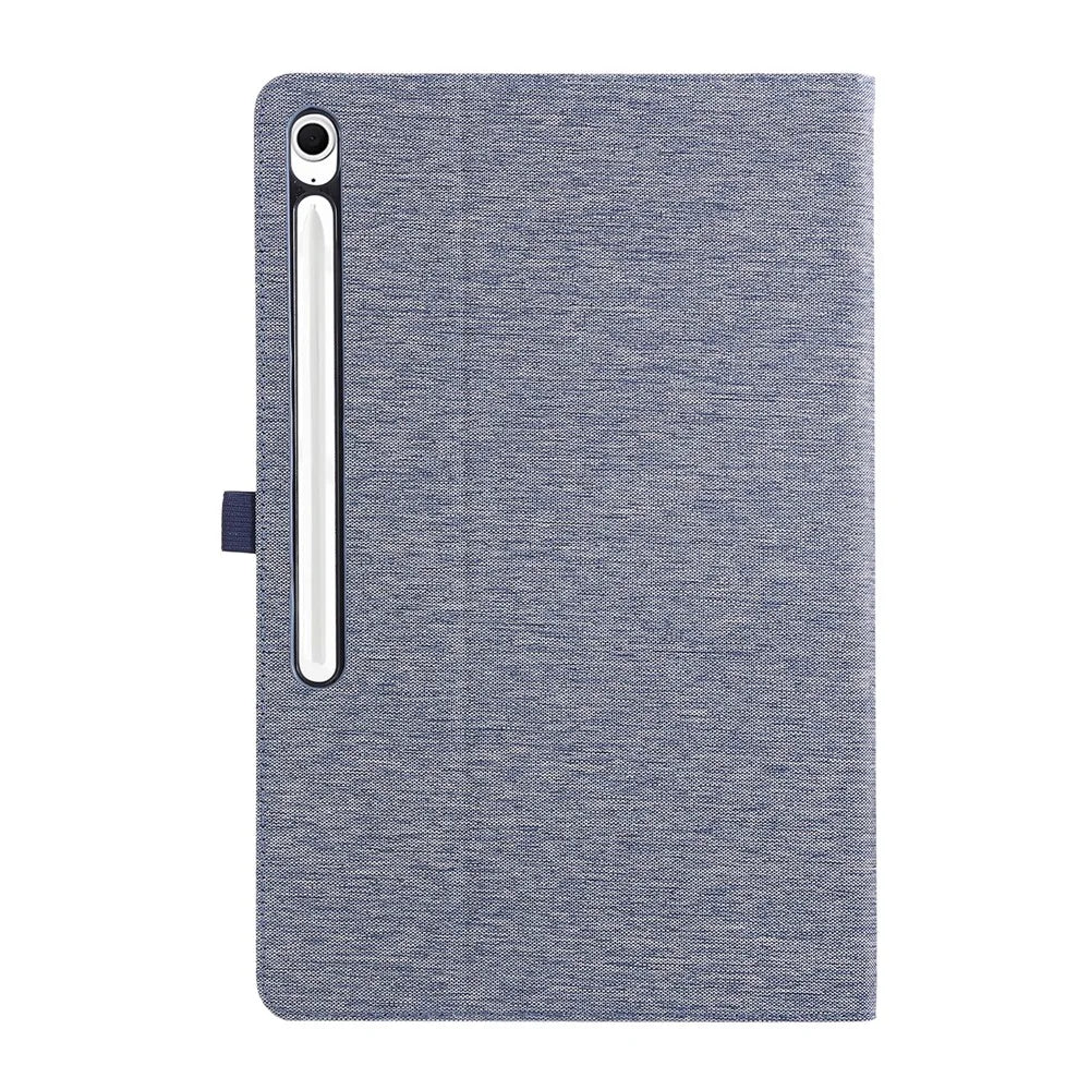 For Samsung Galaxy Tab S10 FE+ Leather Case Card Holder Cloth Texture Tablet Stand Cover - Blue - 5