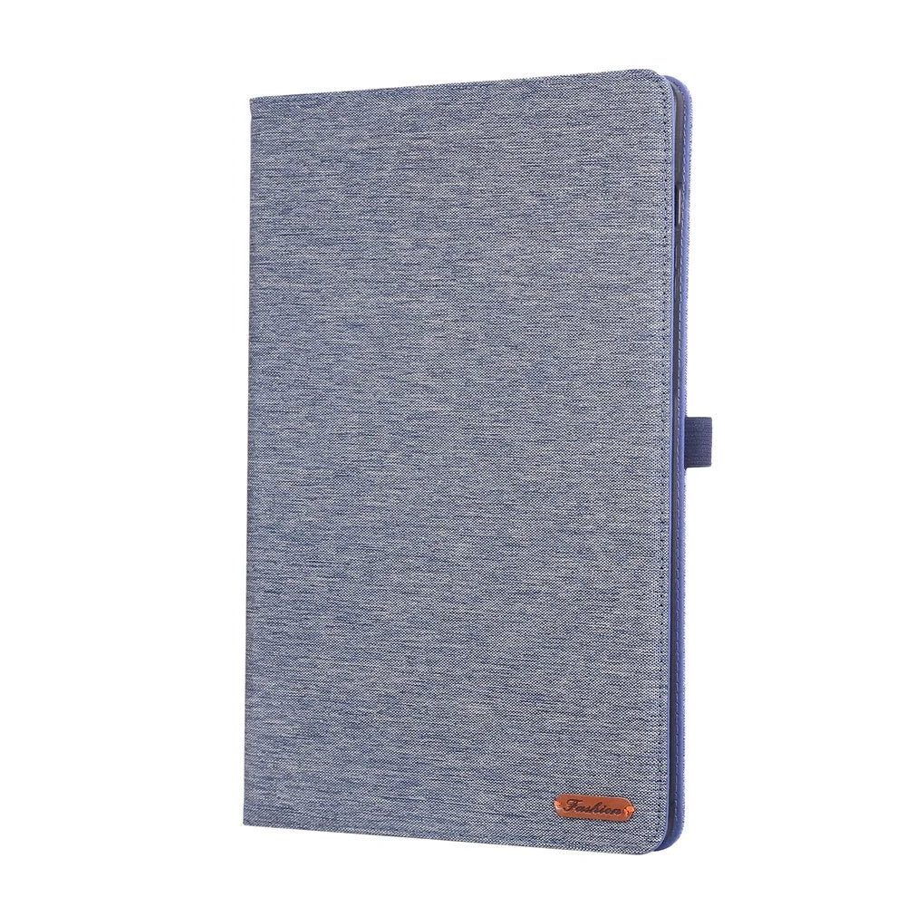 For Samsung Galaxy Tab S10 FE+ Leather Case Card Holder Cloth Texture Tablet Stand Cover - Blue - 6
