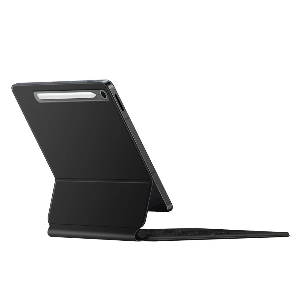 For Samsung Galaxy Tab S10 FE Floating Magnetic Bluetooth-Compatible Keyboard (Arabic) + Leather Tablet Case - Black - 4