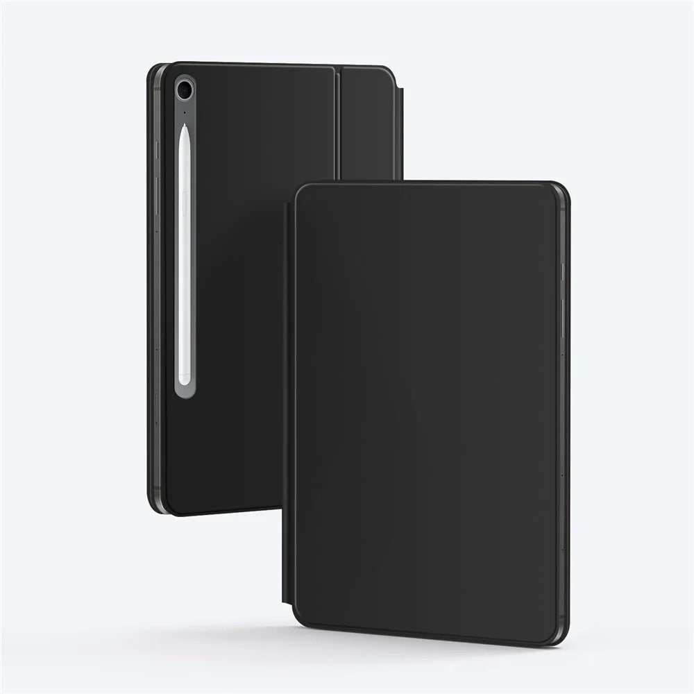 For Samsung Galaxy Tab S10 FE Magnetic Floating Bluetooth-Compatible Keyboard (Japanese) + Leather Tablet Case - Black - 3