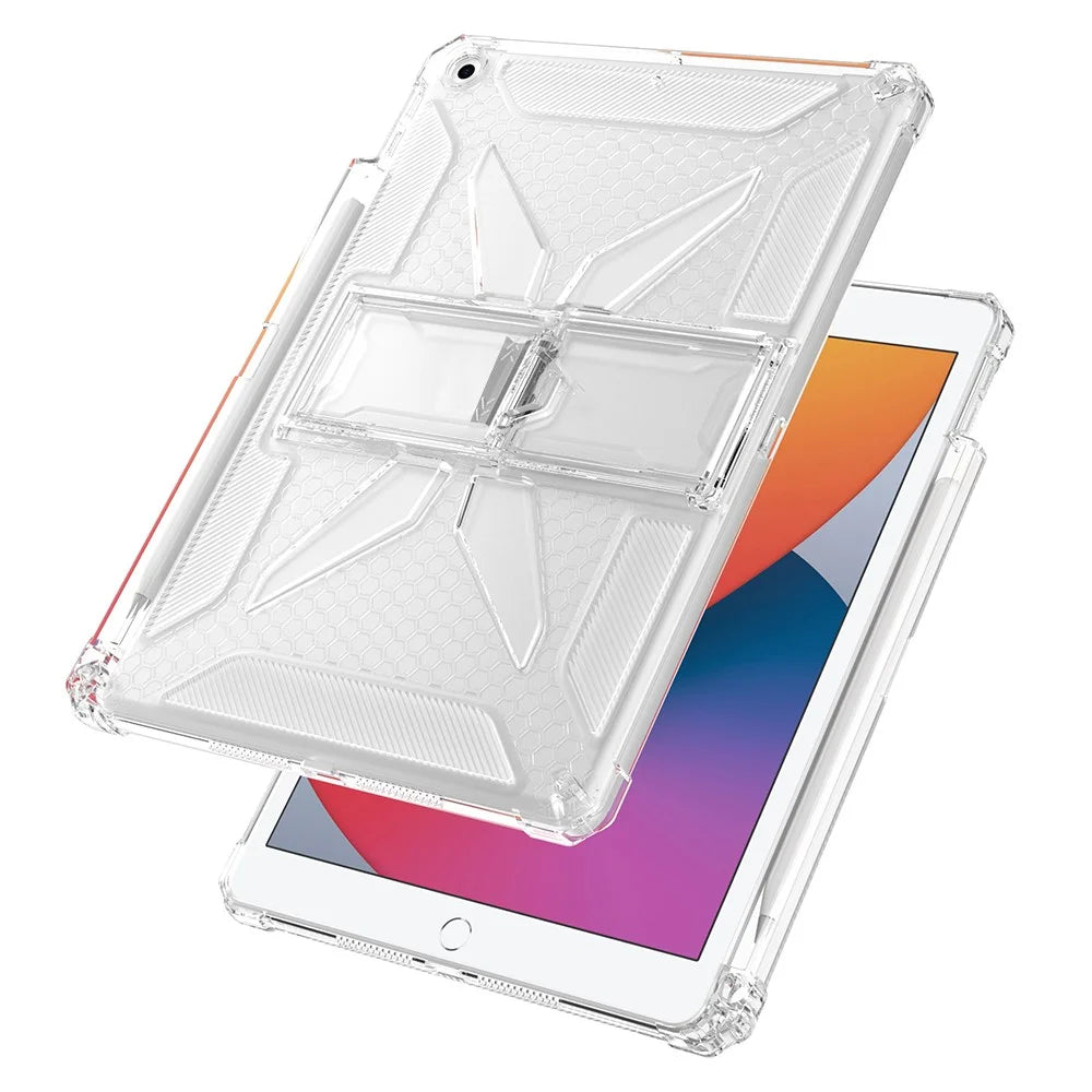For iPad 9.7-inch (2018)  /  (2017) Clear Case Kickstand Shockproof TPU + PC Tablet Cover with Pen Slot - 6