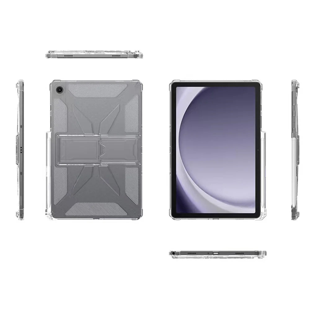 For Samsung Galaxy Tab A9 Clear Case Kickstand Shockproof TPU + PC Tablet Cover with Pen Slot - 5