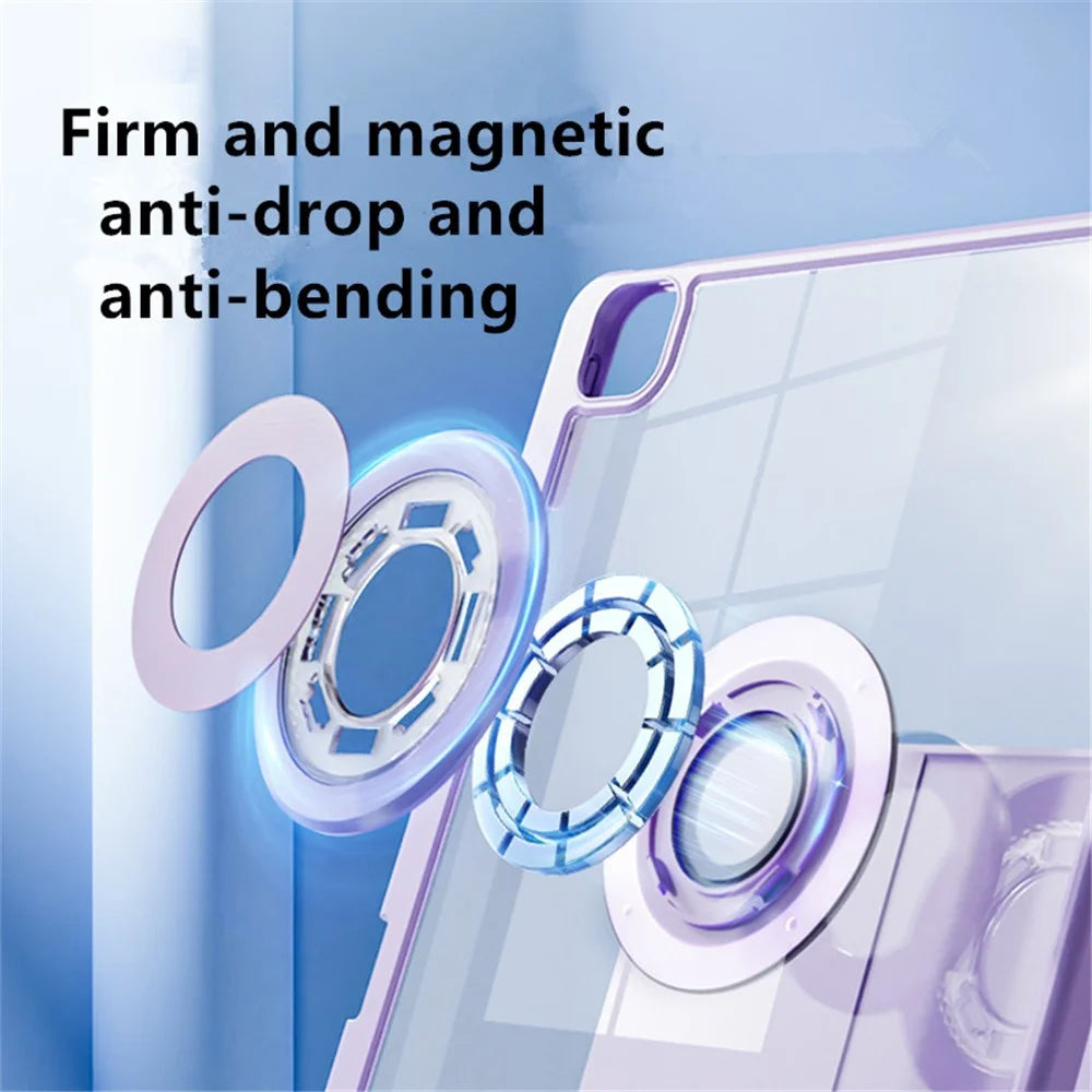 Tablet Case For iPad Pro 11 (2022) / (2021) / (2020) / (2018) , Folding Stand Magnetic Detachable Cover with Auto Sleep Wake - Purple - 3