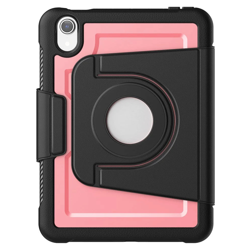For iPad mini (2024)  /  (2021) Tablet Case Detachable PC + TPU + PU Leather Flip Cover - Pink - 2