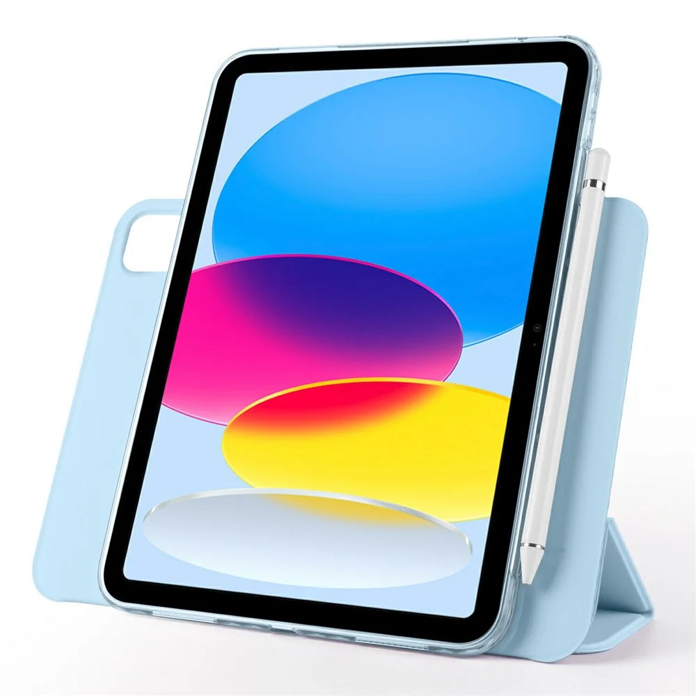 Leather Case For iPad Air 11 (2026) / (2025) / (2024) / Air (2022) / (2020) / Pro 11 (2022) / (2020) / (2018) Folding Stand Magnetic Tablet Cover - Baby Blue - 3