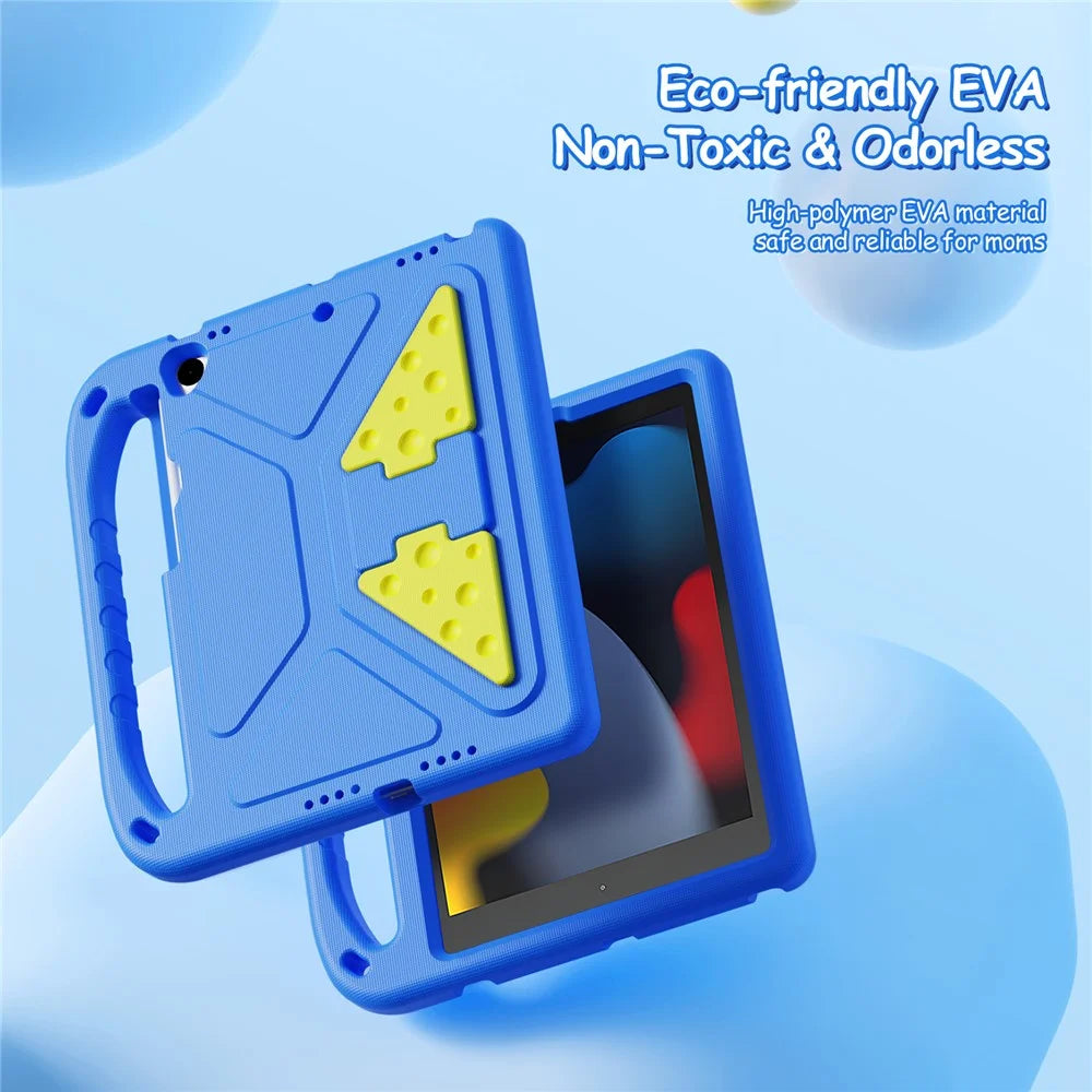 DUX DUCIS For iPad 10.2 (2020) / iPad 10.2 (2019) / iPad 10.2 (2021) Tablet Case with Kickstand  Puff Series EVA Kids Shockproof Cover - Blue - 4