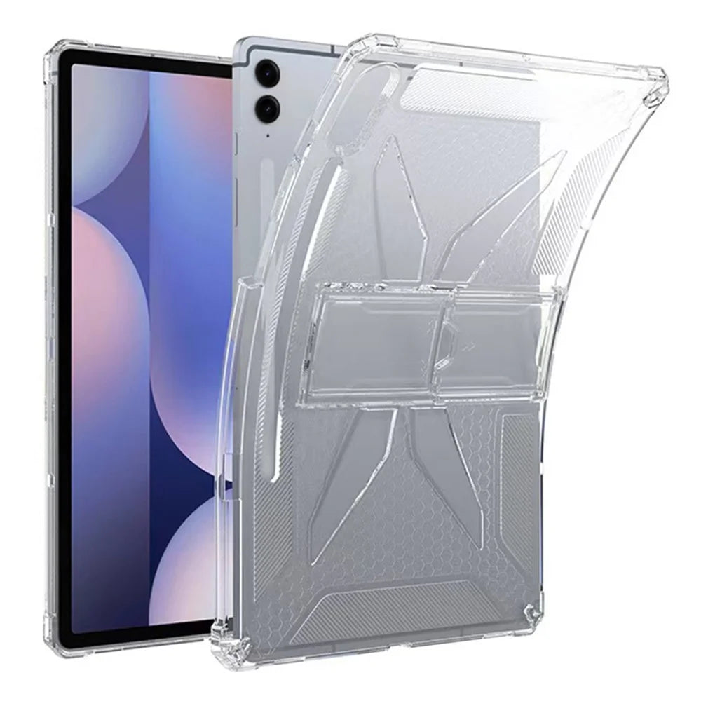 For Samsung Galaxy Tab S10 FE  /  S9 FE Clear Case Kickstand Shockproof TPU + PC Tablet Cover with Pen Slot - 2