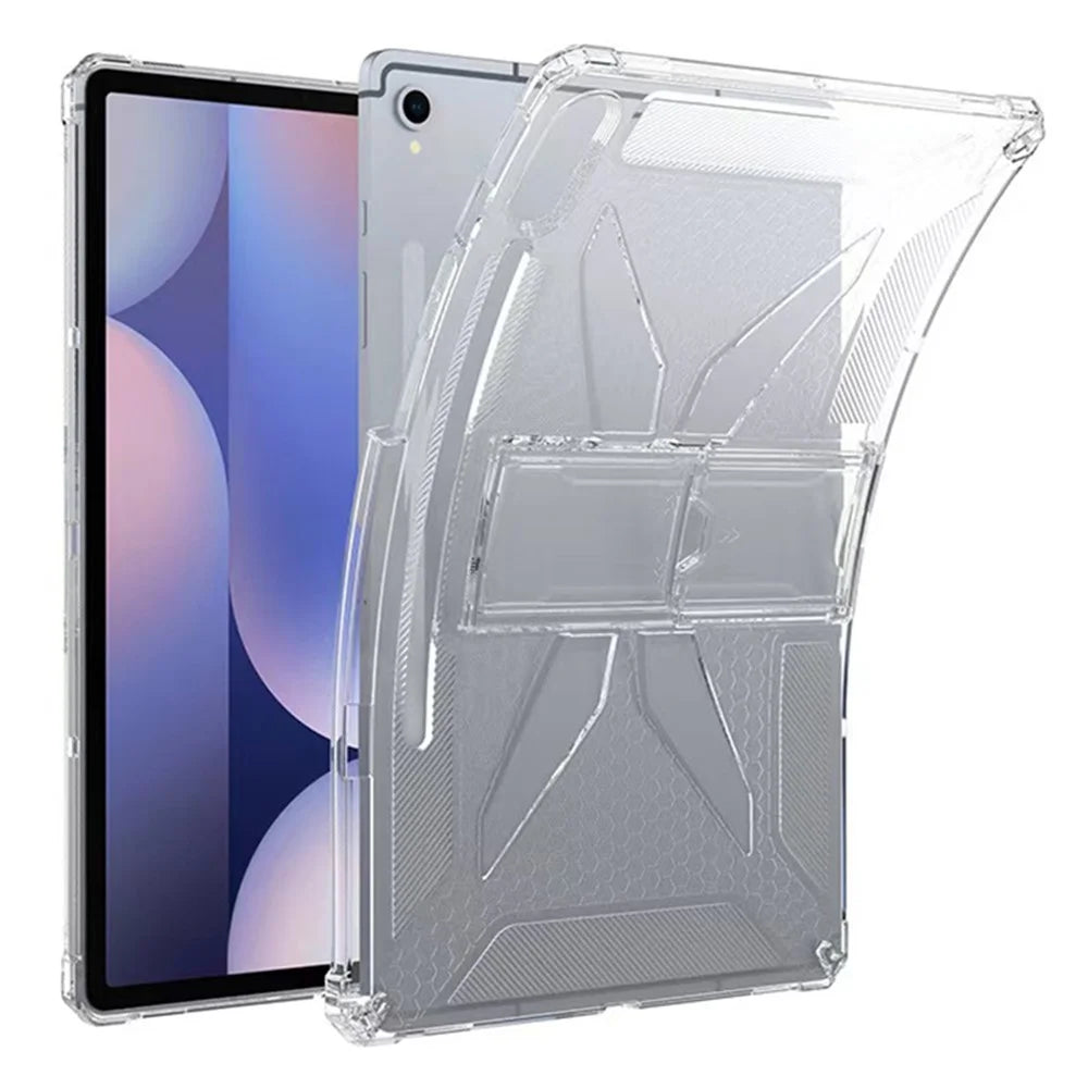 For Samsung Galaxy Tab S9 Clear Case Kickstand Shockproof TPU + PC Tablet Cover with Pen Slot - 2