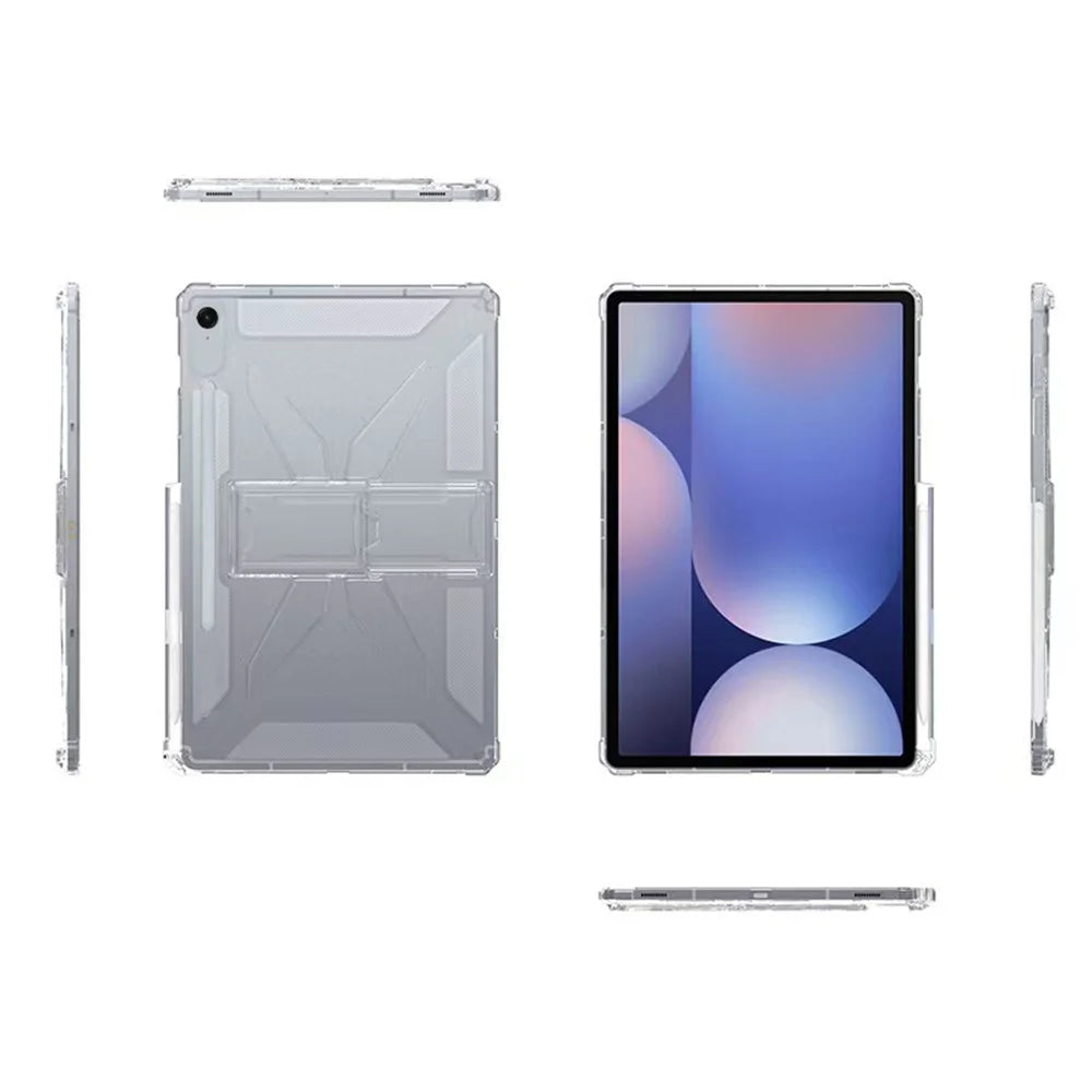 For Samsung Galaxy Tab S10 FE+ Clear Case Kickstand Shockproof TPU + PC Tablet Cover with Pen Slot - 5