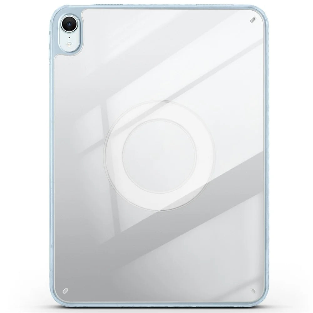For iPad mini (2024)  /  (2021) Case Folding Stand Magnetic Leather Tablet Cover - Baby Blue - 5