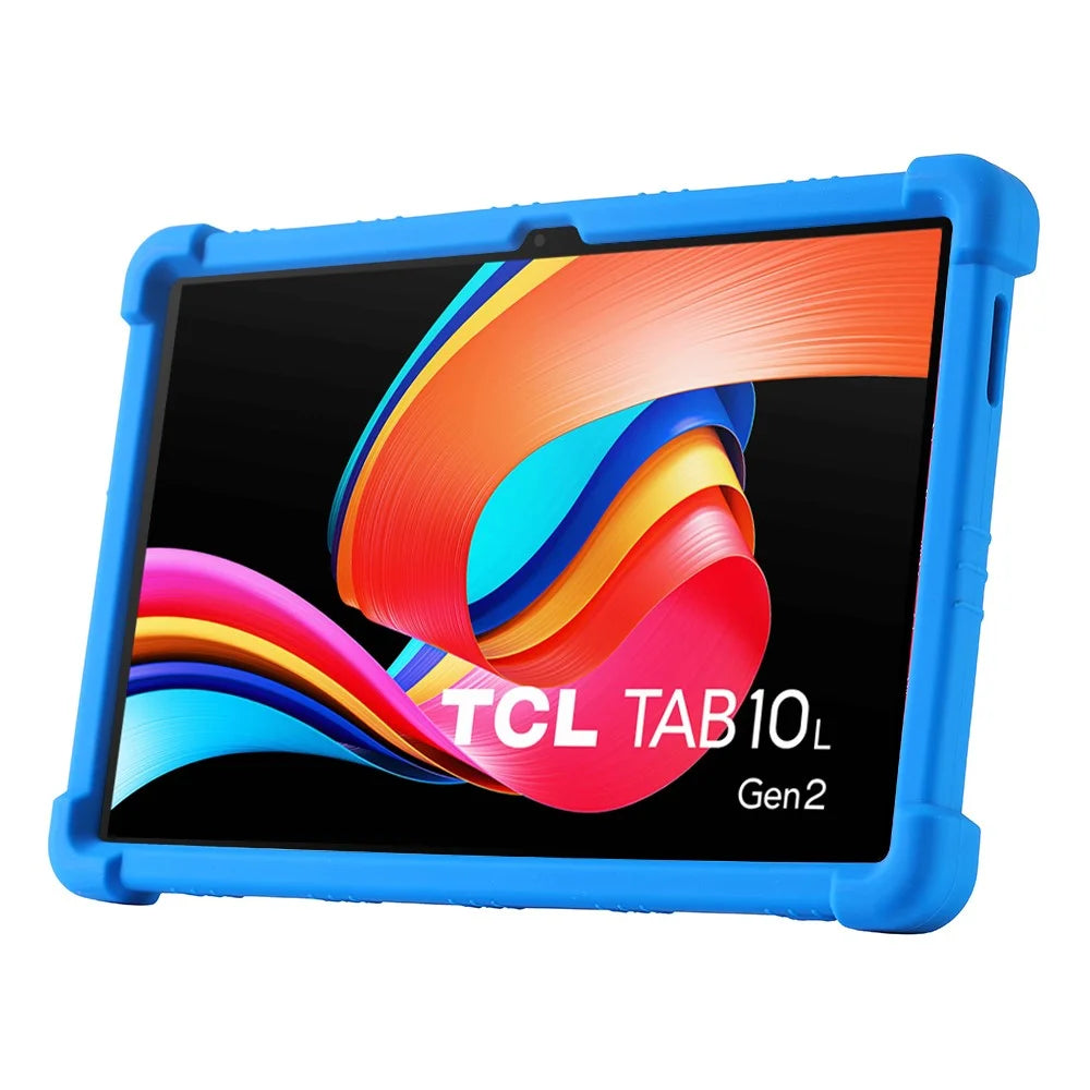 Silicone Case For TCL Tab 10L Gen3 / Tab 10L LTE Gen3 / Tab 10L Gen2 , Rugged Protective Cover with Kickstand - Dark Blue - 4