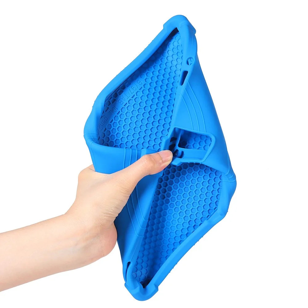 Silicone Case For TCL Tab 10L Gen3 / Tab 10L LTE Gen3 / Tab 10L Gen2 , Rugged Protective Cover with Kickstand - Dark Blue - 5