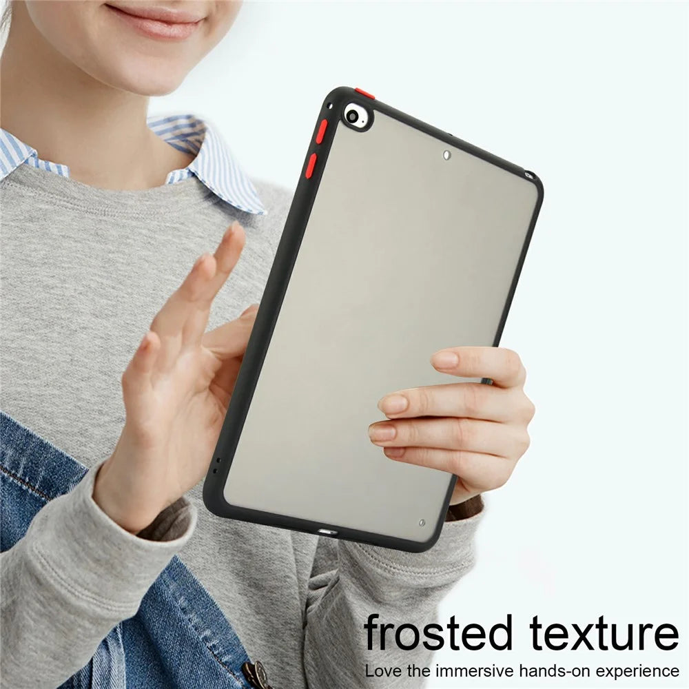 For iPad mini (2019) 7.9 inch  /  mini 4 Case Skin Touch Matte Acrylic TPU Shockproof Tablet Cover - Black - 2