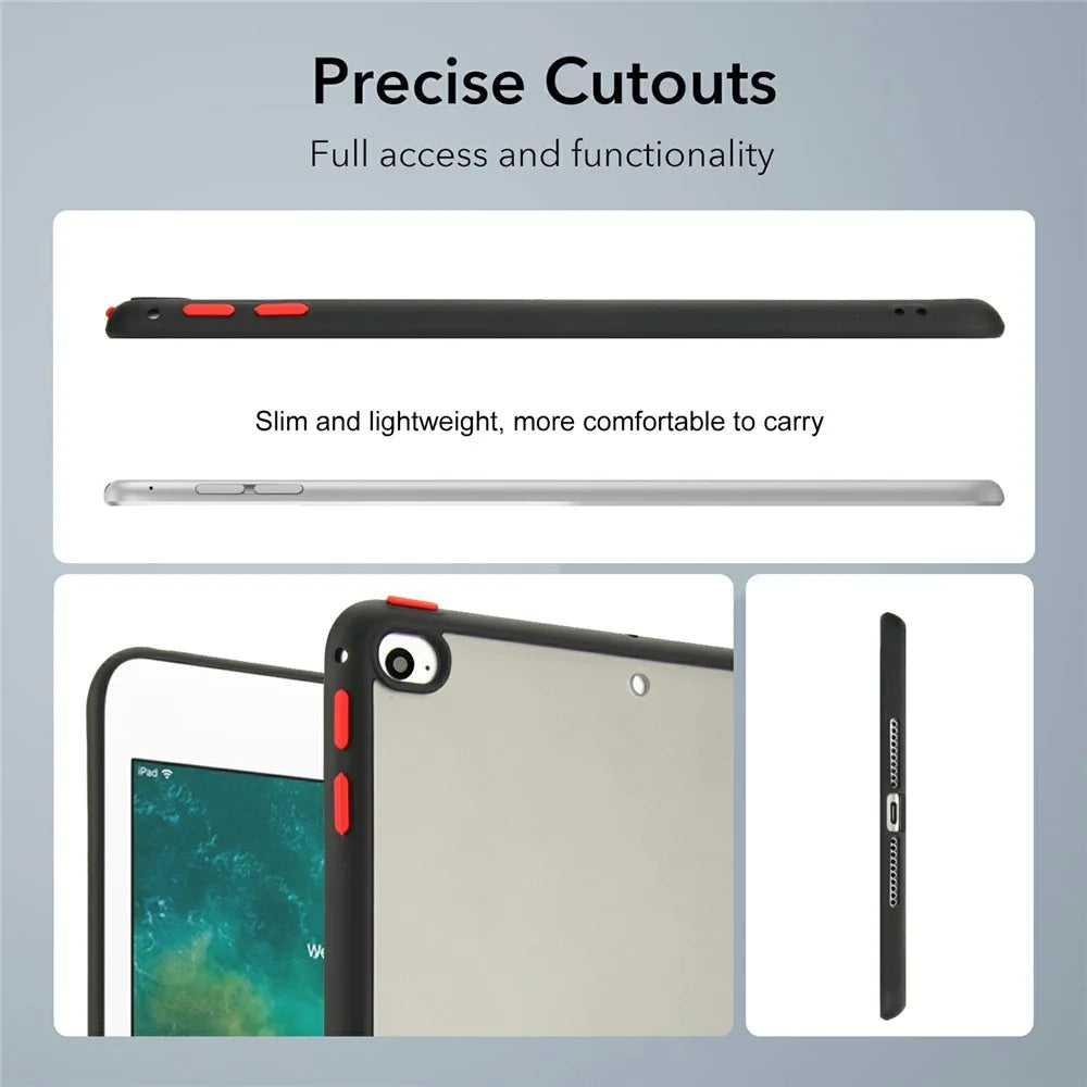 For iPad mini (2019) 7.9 inch  /  mini 4 Case Skin Touch Matte Acrylic TPU Shockproof Tablet Cover - Black - 4