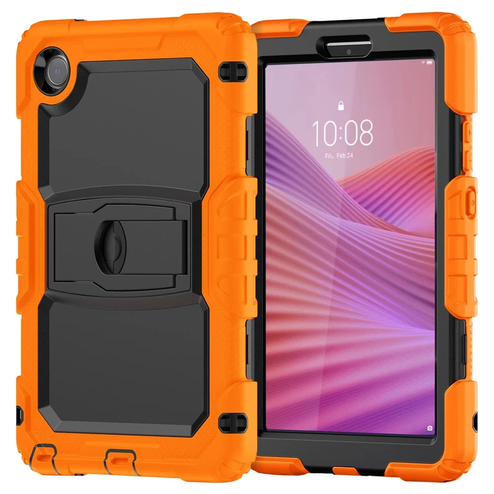 For Lenovo Tab K9 Case Kickstand PC + Silicone Shockproof Tablet Cover - Orange - 2