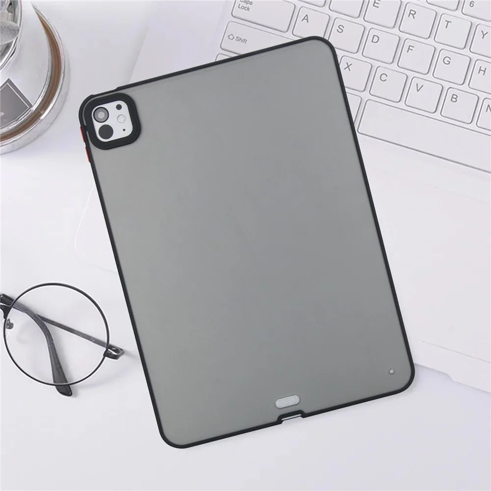 For iPad Pro 13 (2025) / 13 (2024) Case Skin Touch Matte Acrylic TPU Shockproof Tablet Cover - Black - 7