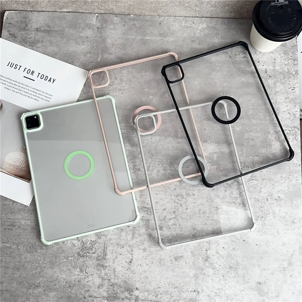 For iPad Air 11 (2026) / (2025) / (2024) Magnetic Case Frameless TPU Acrylic Clear Tablet Cover - Light Green - 7