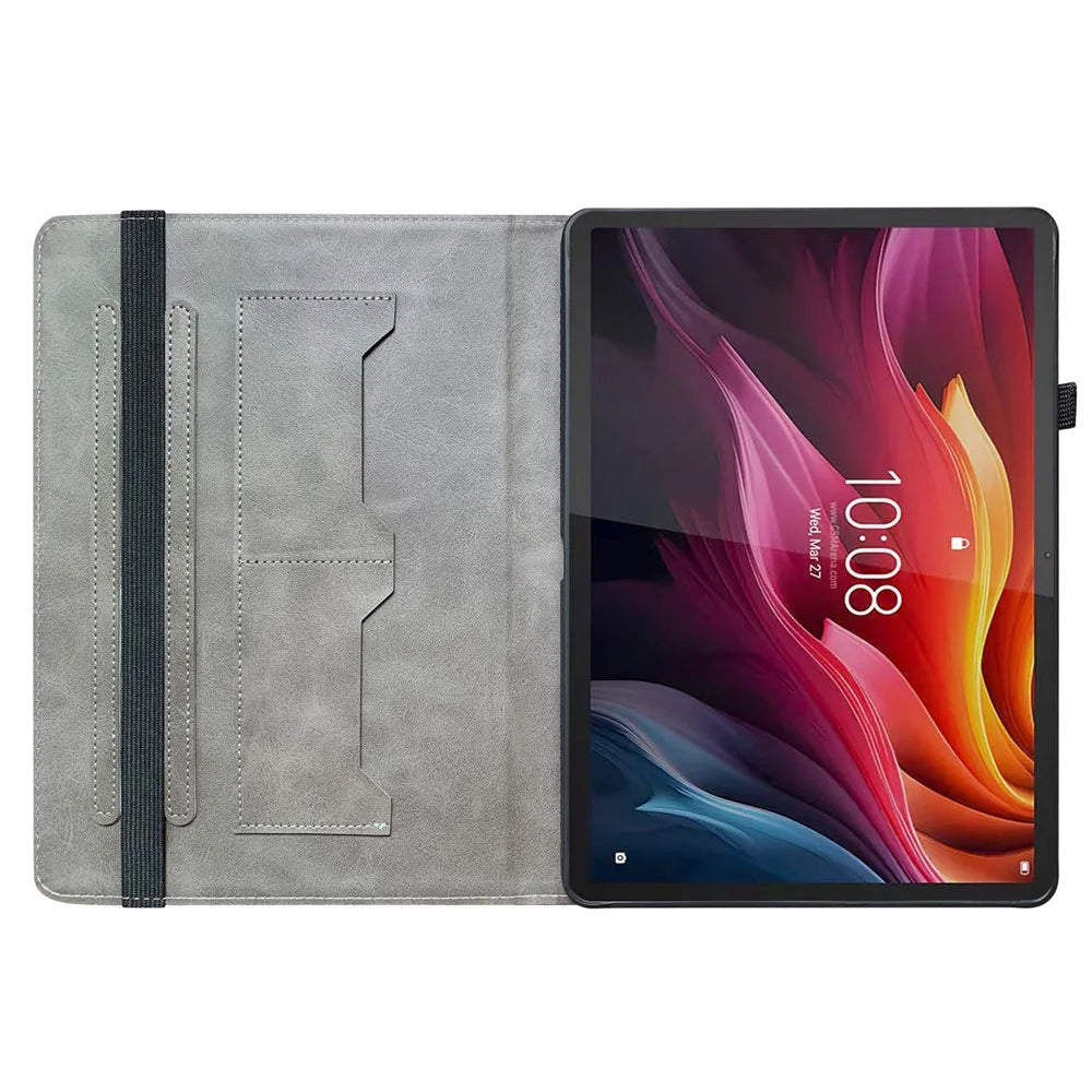For Lenovo Tab K11 Gen 2 / Idea Tab / Xiaoxin Pad 11 2025 Leather Case Pattern Printed Stand Tablet Cover with Card Slots - Plum Blossom - 4