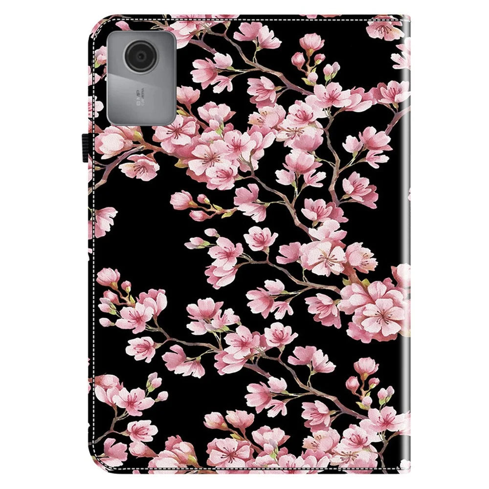 For Lenovo Tab K11 Gen 2 / Idea Tab / Xiaoxin Pad 11 2025 Leather Case Pattern Printed Stand Tablet Cover with Card Slots - Plum Blossom - 5