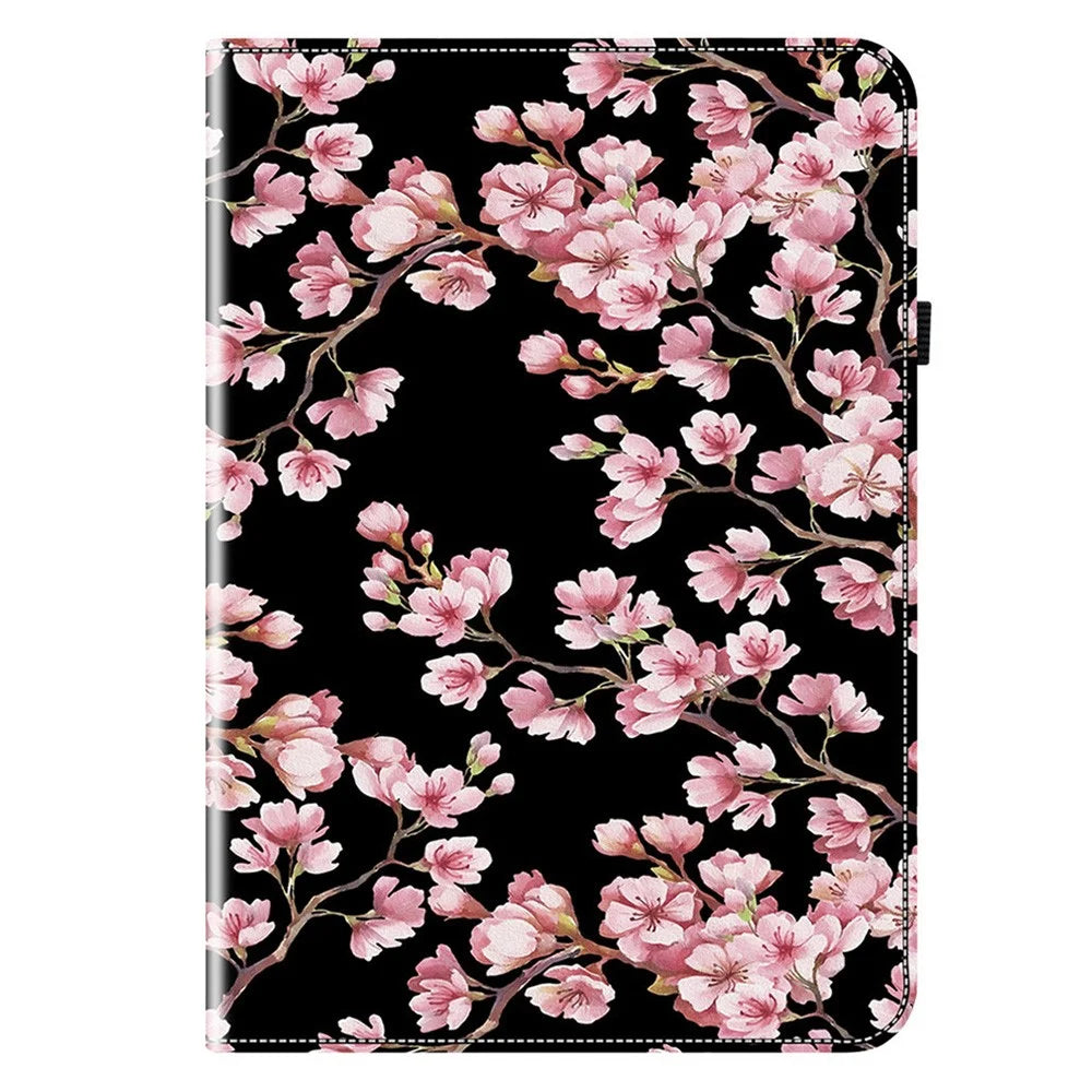 For Lenovo Tab K11 Gen 2 / Idea Tab / Xiaoxin Pad 11 2025 Leather Case Pattern Printed Stand Tablet Cover with Card Slots - Plum Blossom - 6