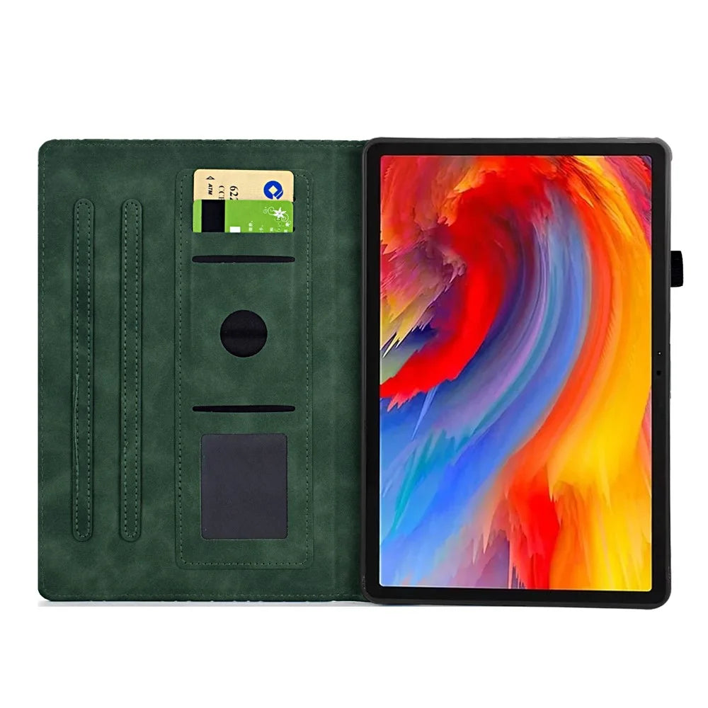 For Lenovo Xiaoxin Pad 11 2025 Case Card Slots Stand Rhombus Auto Wake / Sleep Leather Cover - Green - 2