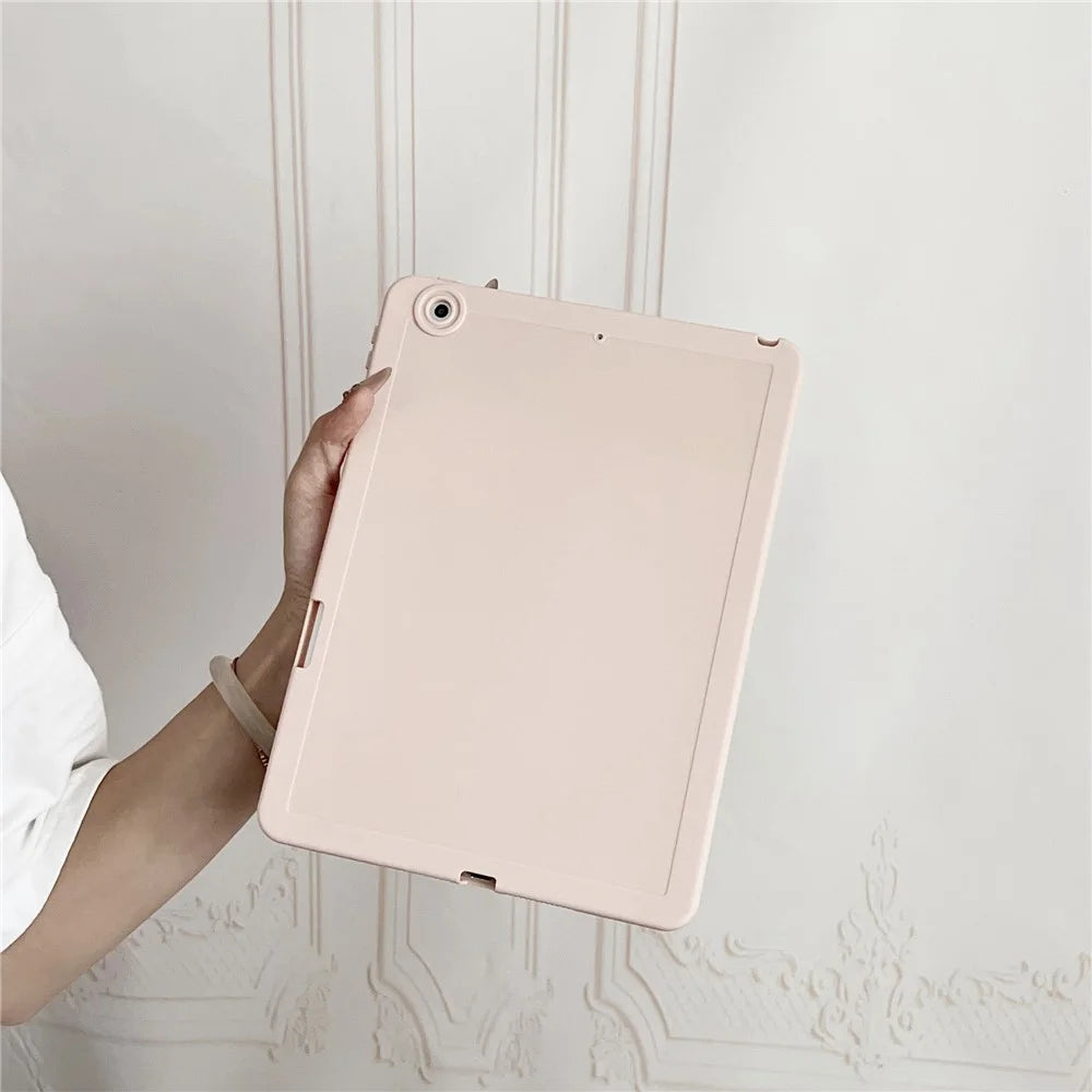 Tablet Case For iPad 10.2 (2021)  /  (2020)  /  (2019) Shockproof Soft TPU Cover with Pencil Holder - Pink - 3