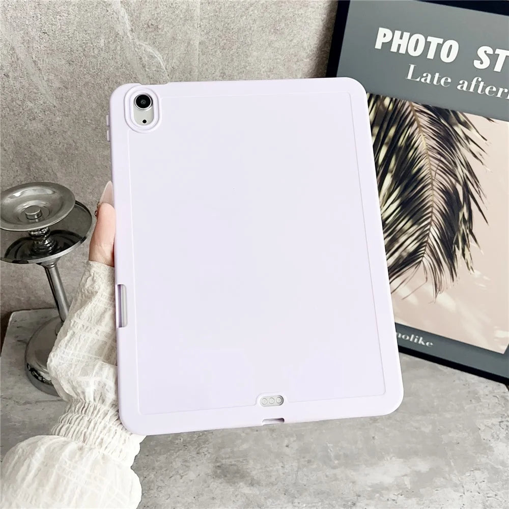 For iPad Air (2022)  /  (2020) Case Shockproof Soft TPU Tablet Cover with Pencil Holder - Purple - 2