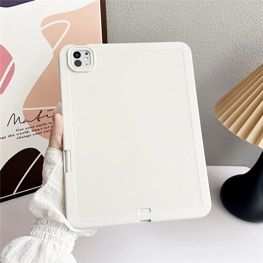 For iPad Pro 11 (2025) / 11 (2024) Case Shockproof Soft TPU Tablet Cover with Pencil Holder - White - 2