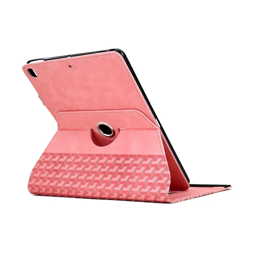 Tablet Case For iPad 10.2 (2020) / (2019) / Air 10.5 inch (2019) / Pro 10.5-inch (2017) Rotating Stand Building Block Imprinted Leather Cover - Pink - 5