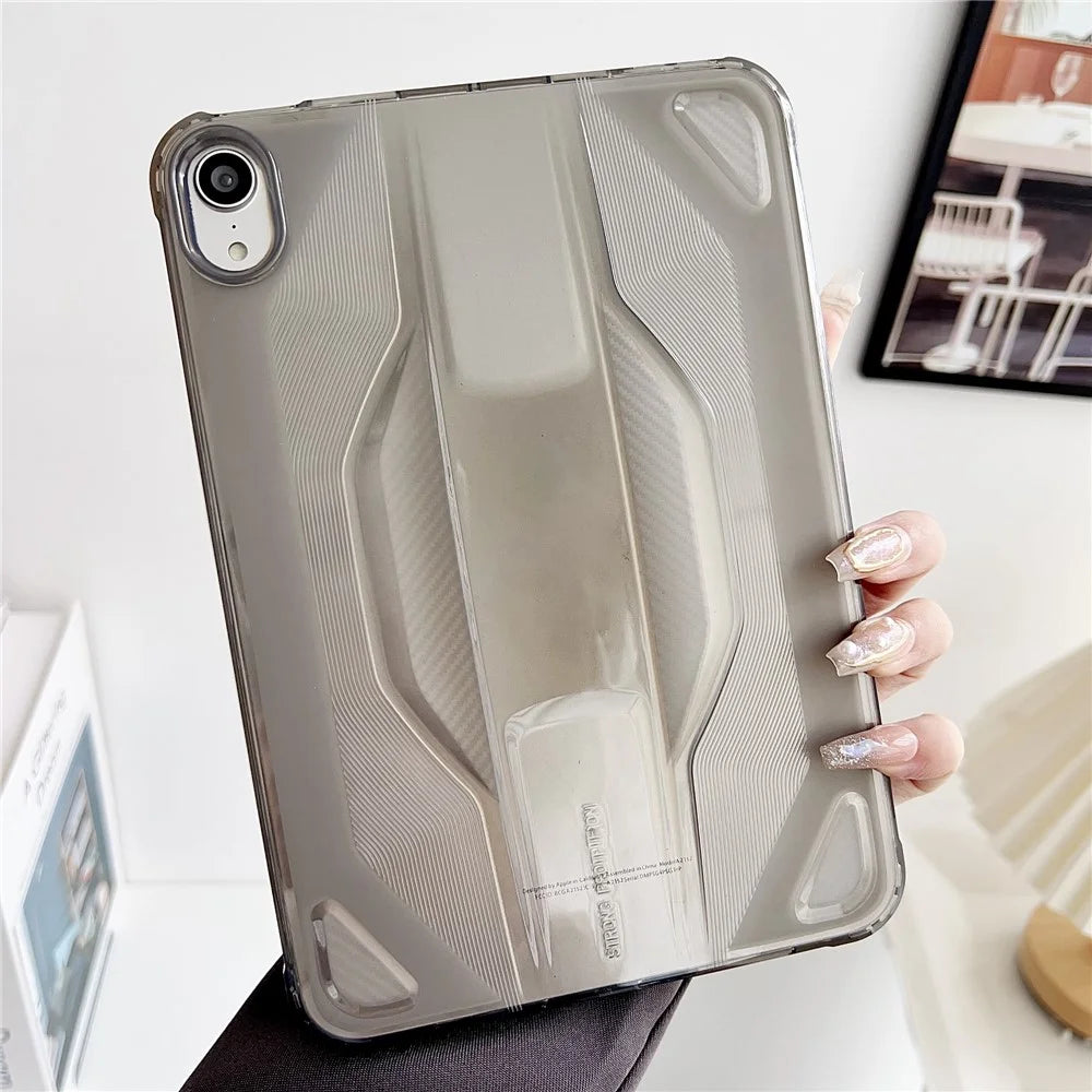 For iPad mini (2024) / (2021) Case Anti Drop Clear TPU Tablet Cover - Transparent Black - 2