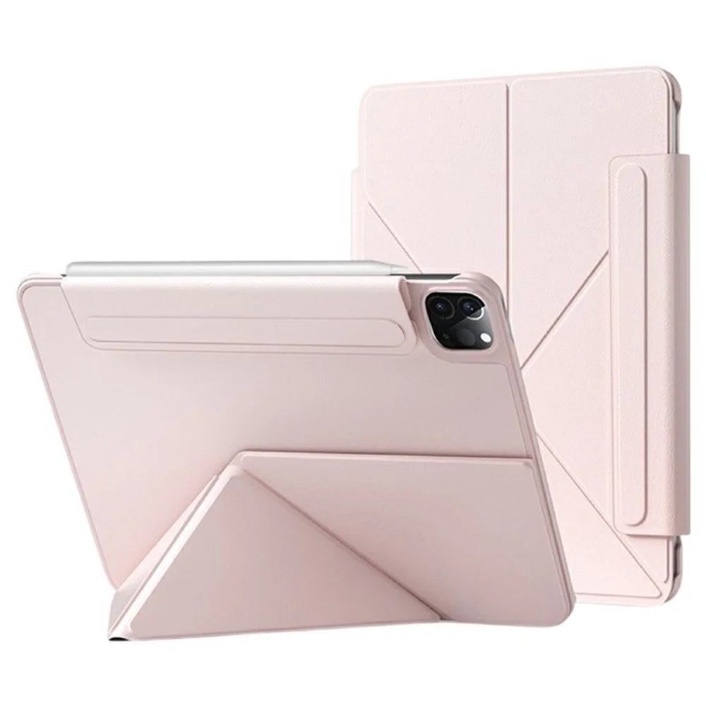 Smart Tablet Case For iPad Air 13 (2026) / (2025) / (2024) / Pro 12.9 (2022) / (2021) / (2020) / (2018) , Double-Sided Magnetic Closure Leather Cover - Pink - 1